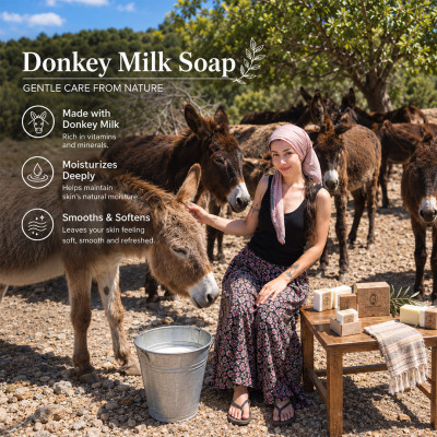 Donkey Milk Soap Bar, Natural Moisturizing Face & Body Soap - 2