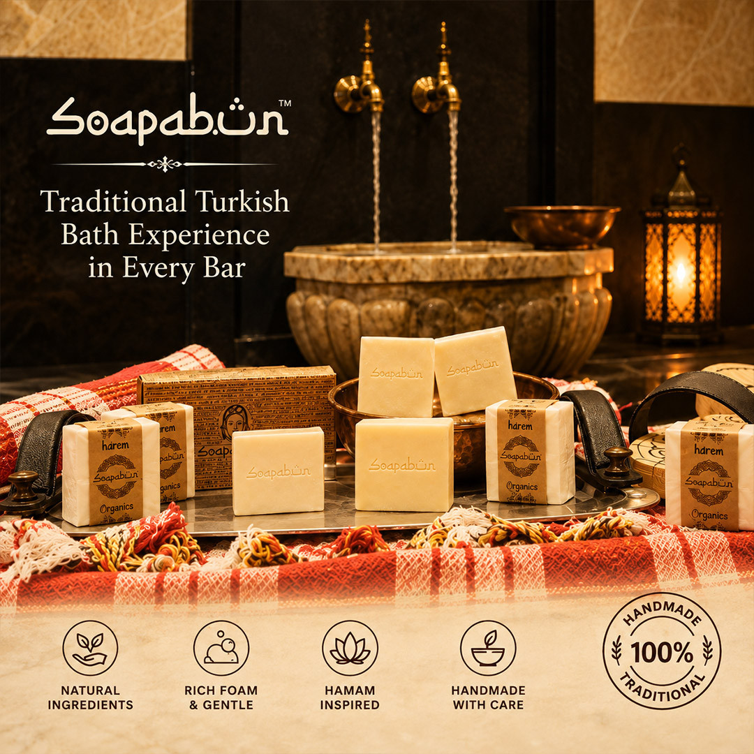 Turkish Hammam Soap Bar, Handmade Olive Oil Face & Body Soap - 64